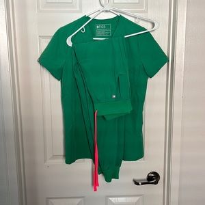 FIGS lime green joggers